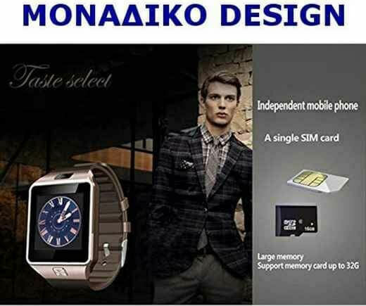 DZ09 43mm Smartwatch with SIM (Rose Gold)