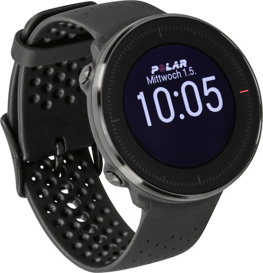 Polar Vantage M M/L Stainless Steel 46mm Αδιάβροχο Smartwatch με Παλμογράφο (Μαύρο)