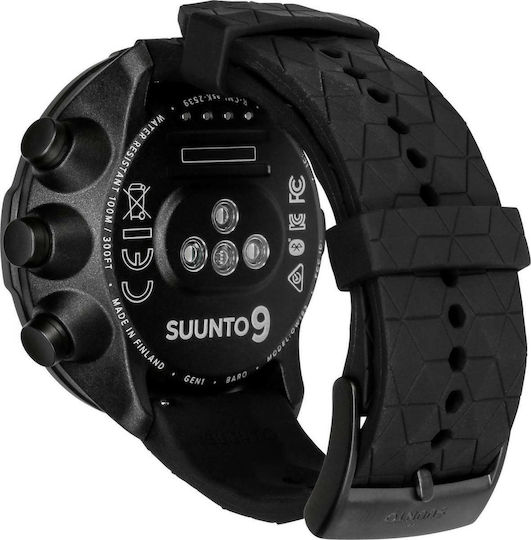 Suunto 9 Baro Stainless Steel 50mm Waterproof Smartwatch with Heart Rate Monitor (Titanium Black)