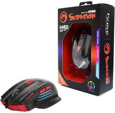 Marvo M450 RGB Gaming Ποντίκι 6400 DPI Μαύρο