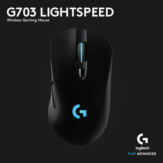 Logitech G703 Lightspeed (Hero) Ασύρματο RGB Gaming Ποντίκι 16000 DPI Μαύρο