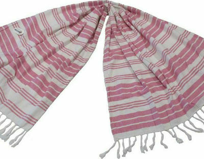 Le Blanc Beach Towel Pareo Pink with Fringes 180x90cm.