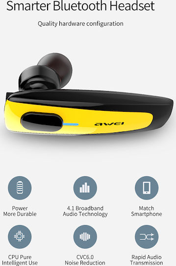 Awei N3 In-Ear Bluetooth-Freisprecheinrichtung Kopfhörer Gelb