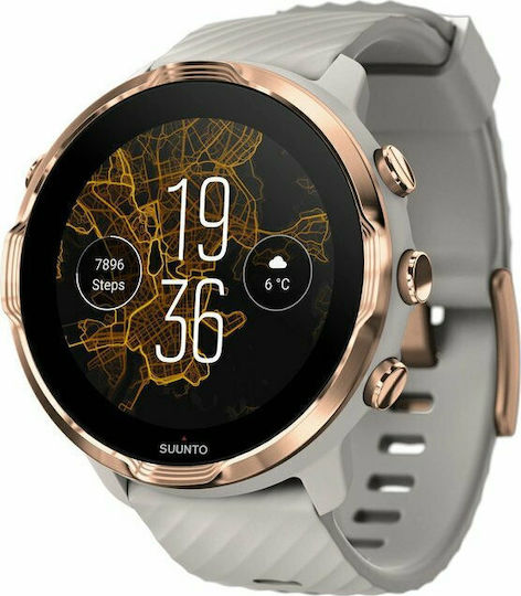 Suunto 7 50mm Αδιάβροχο Smartwatch με Παλμογράφο (Sandstone Rosegold)