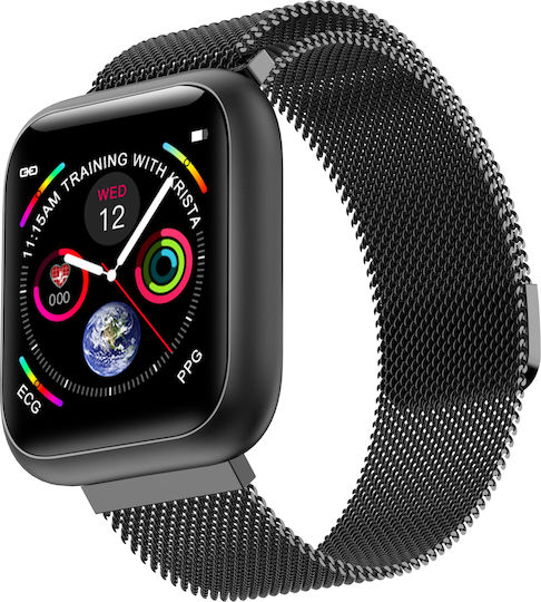 F11 Smartwatch mit Pulsmesser (Schwarz)