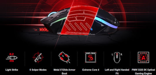 A4Tech Bloody P85 RGB Геймърска Мишка 5000 DPI Многоцветен