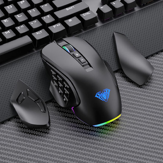 Aula Fire Η510 RGB Gaming Ποντίκι 10000 DPI Μαύρο