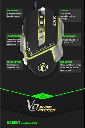 iMice V9 RGB Gaming Mouse 3200 DPI Negru
