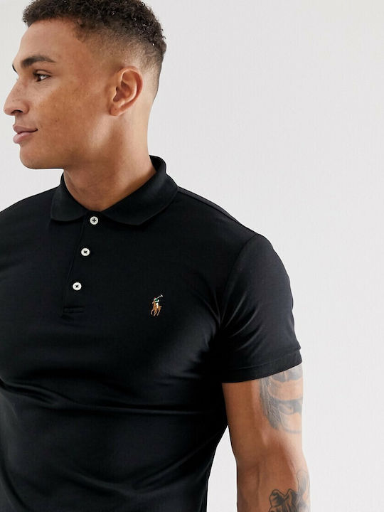Polo Bluza Tricou Cu Mânecă Scurtă Neagră