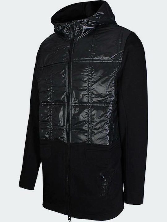 Herren Jacke mit Kapuze Schwarz
