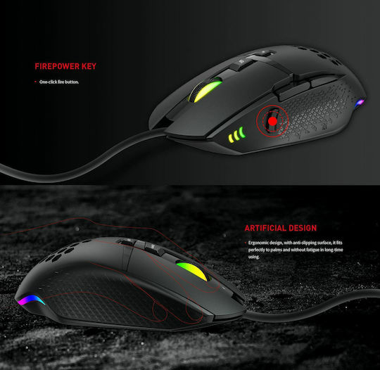 Havit MS1022 RGB Gaming Mouse 3200 DPI Negru