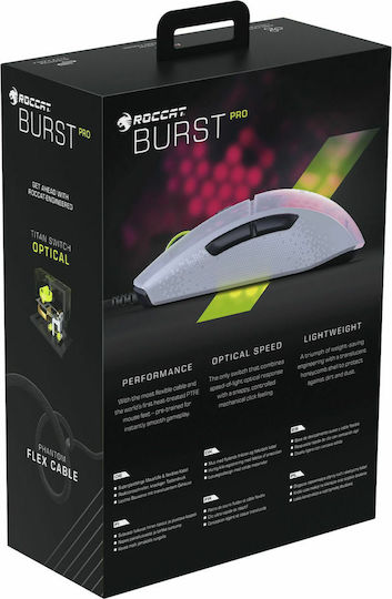 Roccat Burst Pro RGB Gaming Mouse 16000 DPI White