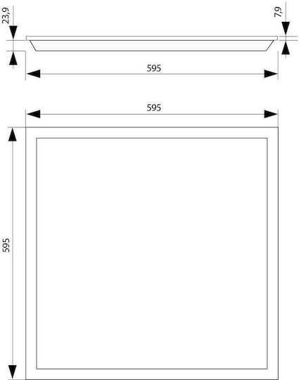 Vivalux Квадрат Вграден LED Панел 40W с Неутрално бяло Светлина 4000К 60x60см.