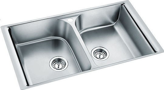 Macart Star 10 N-200 Ένθετος Δεξιός Inox Σατινέ Μ90xΠ51.5cm Ασημί