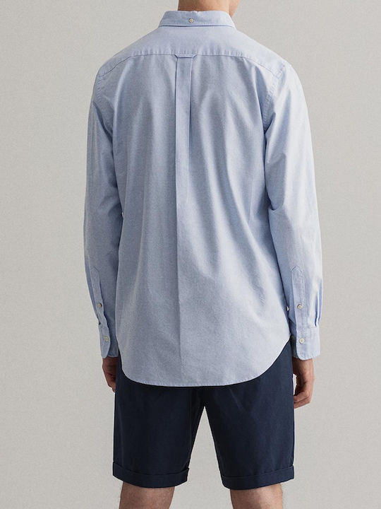 Long-sleeved Cotton Shirt Light Blue