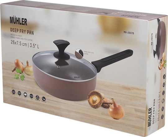 Muhler Aluminum Pan with Lid with Stone Coating 26cm