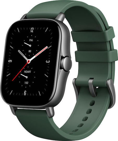 Amazfit GTS 2e Aluminium 43mm Αδιάβροχο Smartwatch με Παλμογράφο (Moss Green)