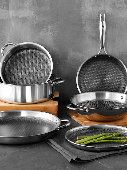 MasterPro Hi-Tech3 Wok made of Stainless Steel with Non-Stick Coating 28cm