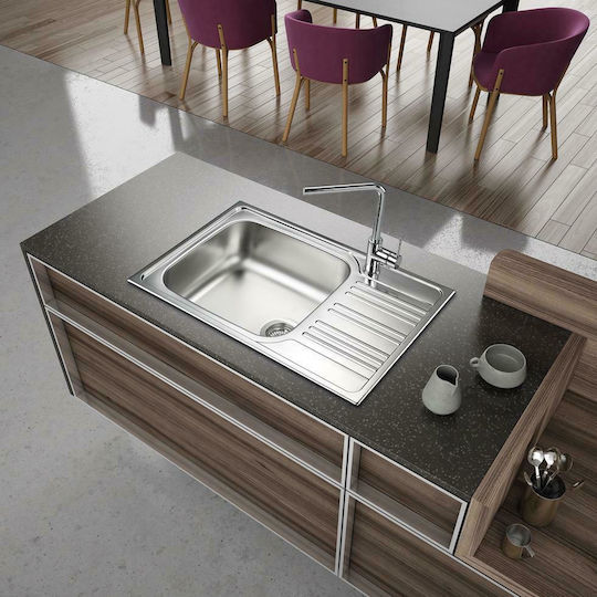 Fortinox Valley 25105 Ένθετος Νεροχύτης Inox Σατινέ Μ78xΠ50cm Ασημί