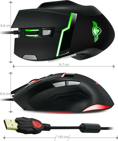 Spirit of Gamer Elite M10 & Mouse Pad RGB Gaming Ποντίκι 4000 DPI Μαύρο