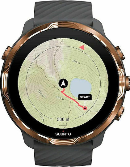 Suunto 7 50мм Водоустойчив Смартчасовник с Пулсомер (Graphite Copper)
