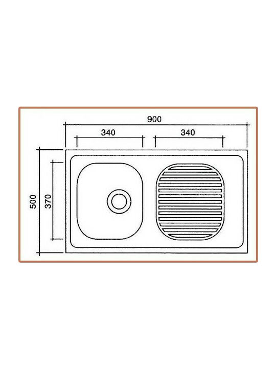 Gloria Rent Room 18-0580 Кораб Мивка Inox Сатен Ш80xД50см Сребрист