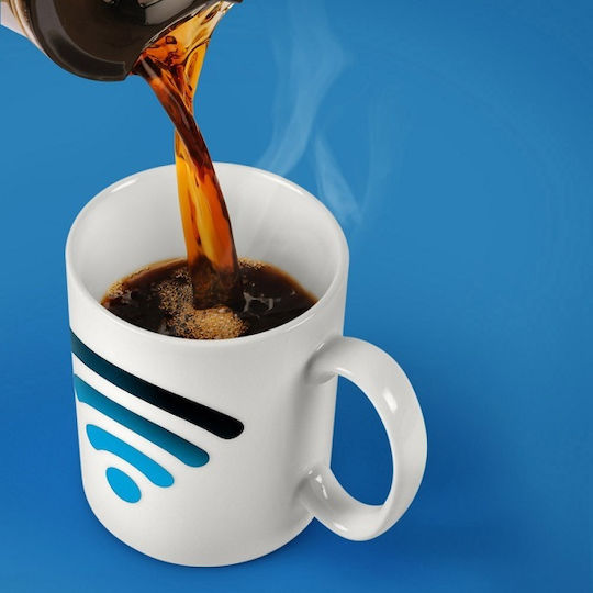 Hot Spot WiFi Wärmeempfindliche Porzellan Tasse Weiß 300ml