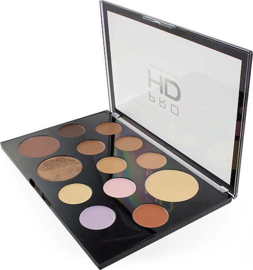 Revolution Beauty Pro HD Face Works Παλέτα Μακιγιάζ για Πρόσωπο & Μάτια Medium/Dark 27gr