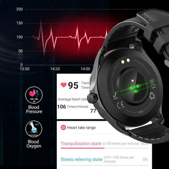 BlitzWolf BW-HL3 Waterproof Smartwatch with Heart Rate Monitor (Black)