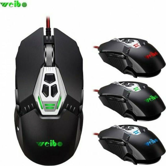 Weibo S450 RGB Gaming Ποντίκι 4800 DPI Μαύρο