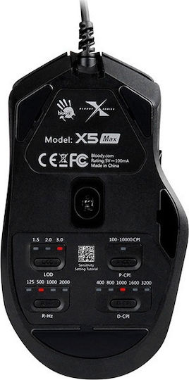 A4Tech Bloody X5 MAX Stone RGB Gaming Mouse 10000 DPI Negru