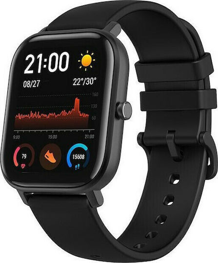 Amazfit GTS 2 Aluminium 43mm Αδιάβροχο Smartwatch με Παλμογράφο (Midnight Black)