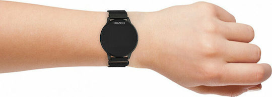 Oozoo Q00119 Stainless Steel 43mm Smartwatch with Heart Rate Monitor (Black)