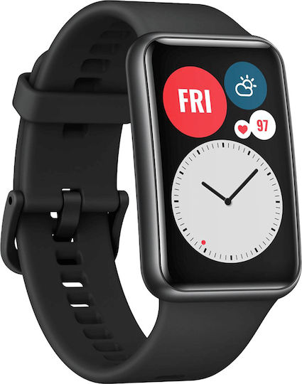 Huawei Watch Fit 46мм Водоустойчив с Пулсомер (Графитно черно)