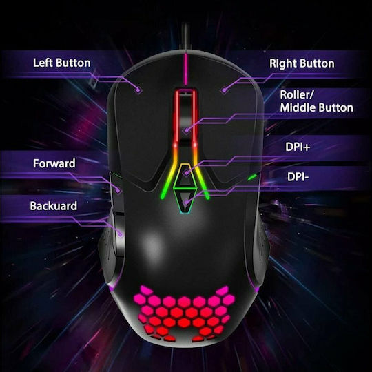 Onikuma CW902 RGB Gaming Mouse 6400 DPI Negru