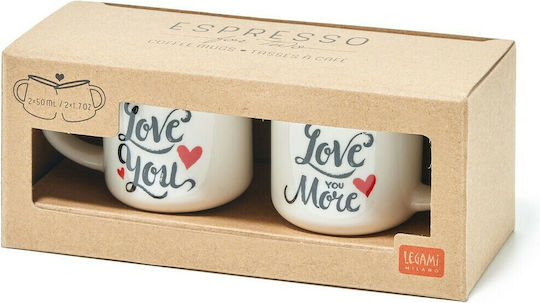 Legami Milano Love You Becher Keramik Weiß 50ml 2Stück