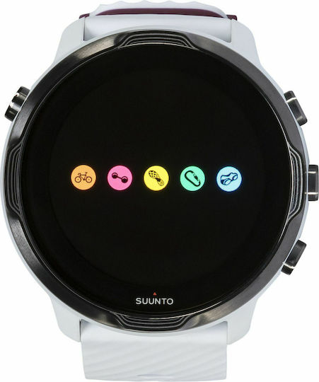 Suunto 7 50мм Водоустойчив Смартчасовник с Пулсомер (White Burgundy)