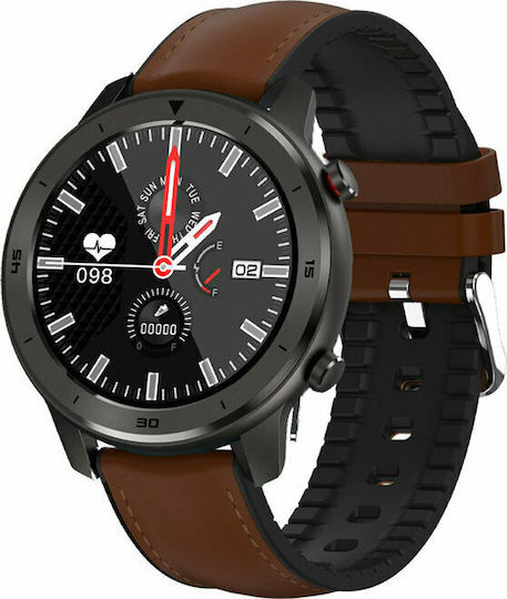 DAS.4 SQ12 Smartwatch με Παλμογράφο (Καφέ)