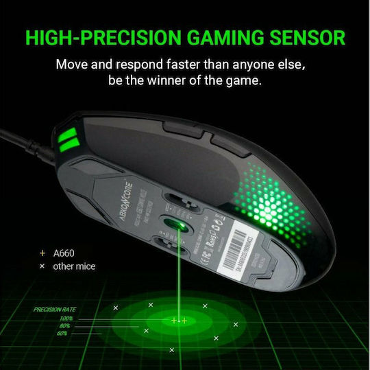 ABKONCORE A660 RGB Gaming Ποντίκι Μαύρο