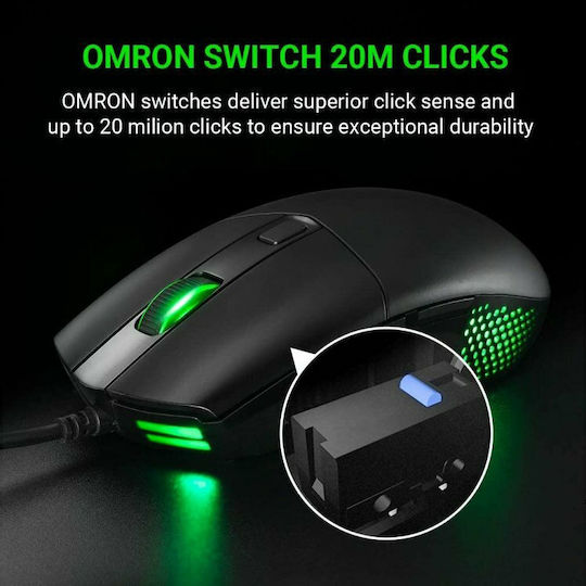 ABKONCORE A660 RGB Gaming Ποντίκι Μαύρο