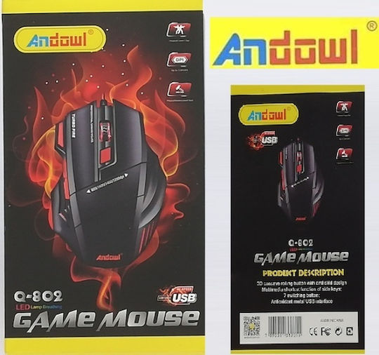 Andowl Q-802 Gaming Ποντίκι 3200 DPI Μαύρο