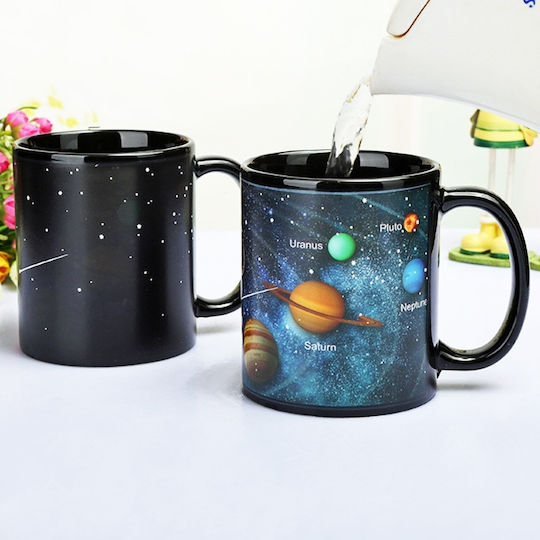 Solar System Schimbare de căldură Cană din Porțelan Neagră 300ml