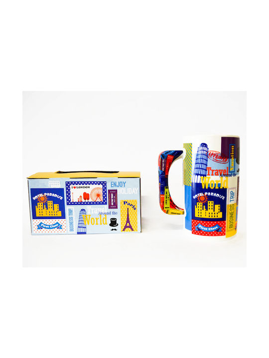 SP Souliotis Enjoy Holiday Cană din Porțelan Multicoloră 570ml