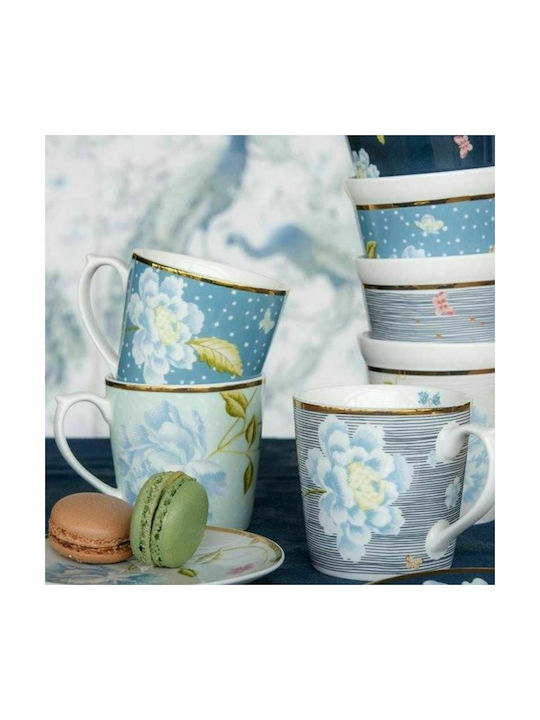 Laura Ashley Heritage Κούπα από Πορσελάνη Midnight Pinstripe Mint 320ml
