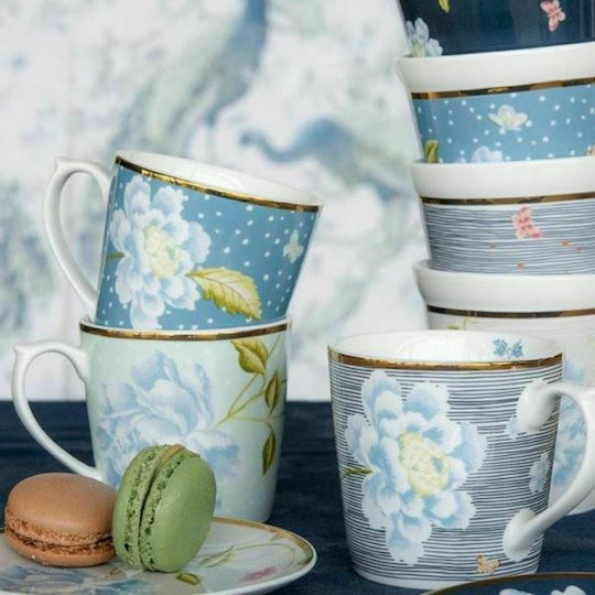 Laura Ashley Heritage Mug from Porcelain Midnight Pinstripe Mint 320ml