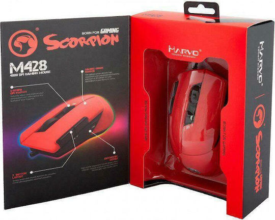 Marvo M428 RGB Gaming Mouse 4800 DPI Red