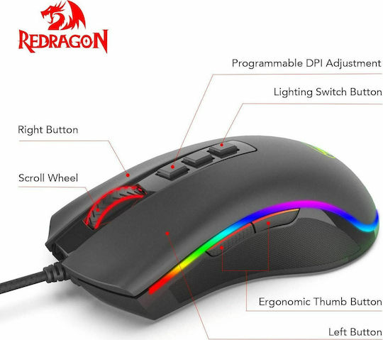 Redragon Cobra M711-FPS RGB Gaming Mouse 24000 DPI Black