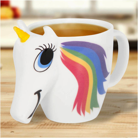 Thumbs Up Unicorn Промяна на топлината Чаша Керамично Бяла 300мл