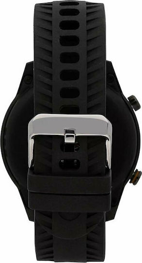 Sector S-02 46mm Smartwatch with Heart Rate Monitor (Black Silicone Strap)
