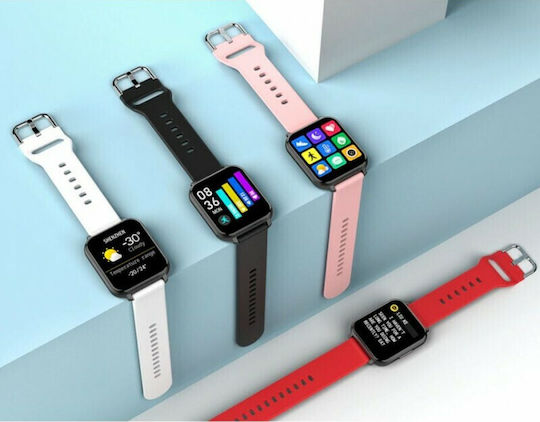 T82 Smartwatch mit Pulsmesser (Rot)